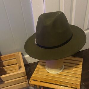 Men's Olive Green Fedora Hat